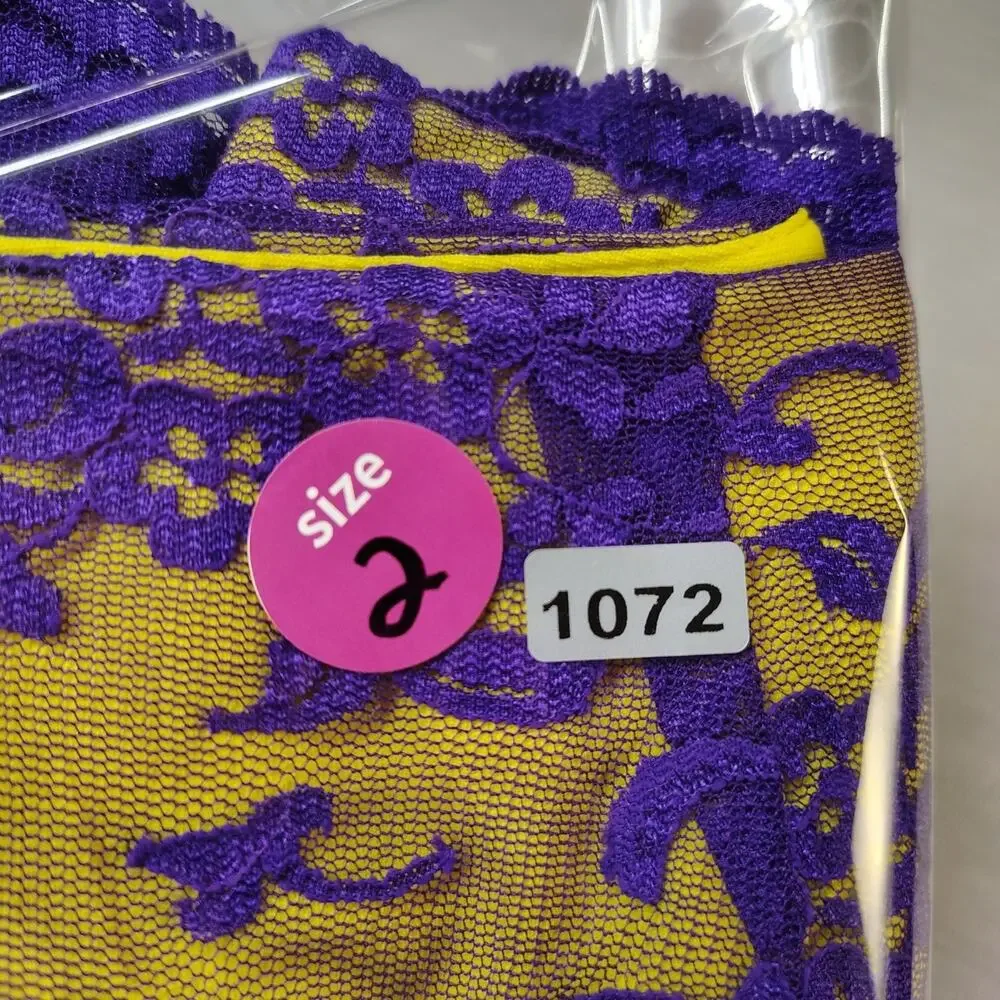 Vtg 90s Victoria Secret Moda Int Lace Midi Skirt Small Yellow Purple USA Sz2 USA